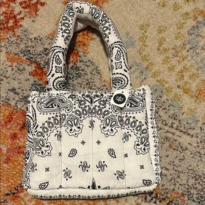 Stylish Black and White Bandana Print Women's Bag